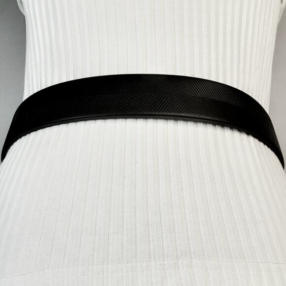 Denizen From Levis Black Chevron Ribbed Belt Medium 32-36 Waist Faux Leather - Picture 4 of 13